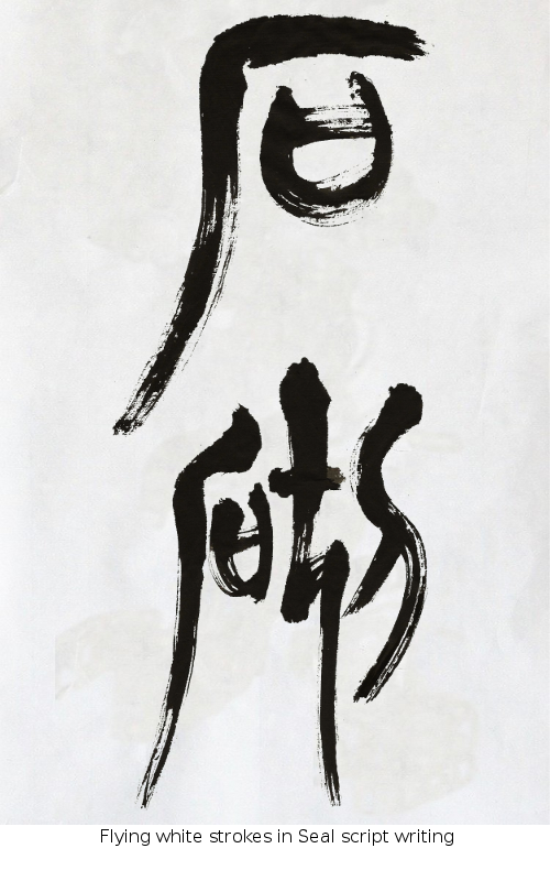 Chinese calligraphy tattoo, flying white style 